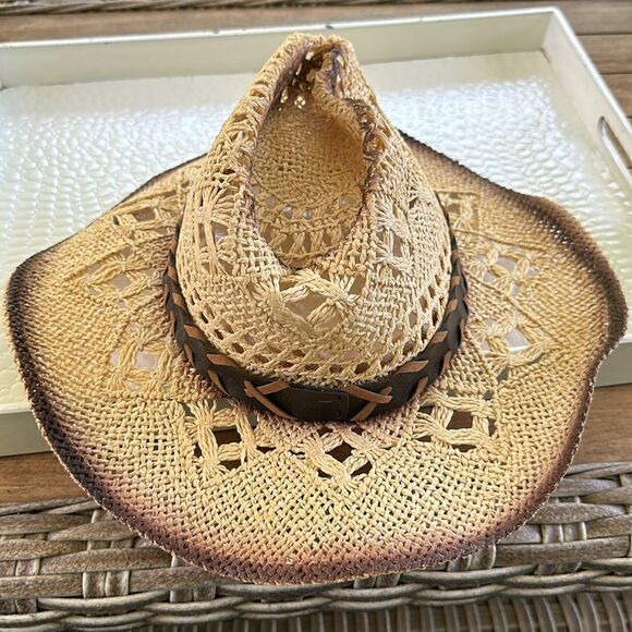 TOVOSO Straw Cowboy Hat for Women and Men with Shape-It Brim, O/S